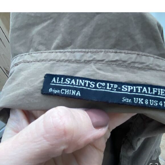 All Saints lightweight cotton taupe jacket size 4 - Picture 10 of 10